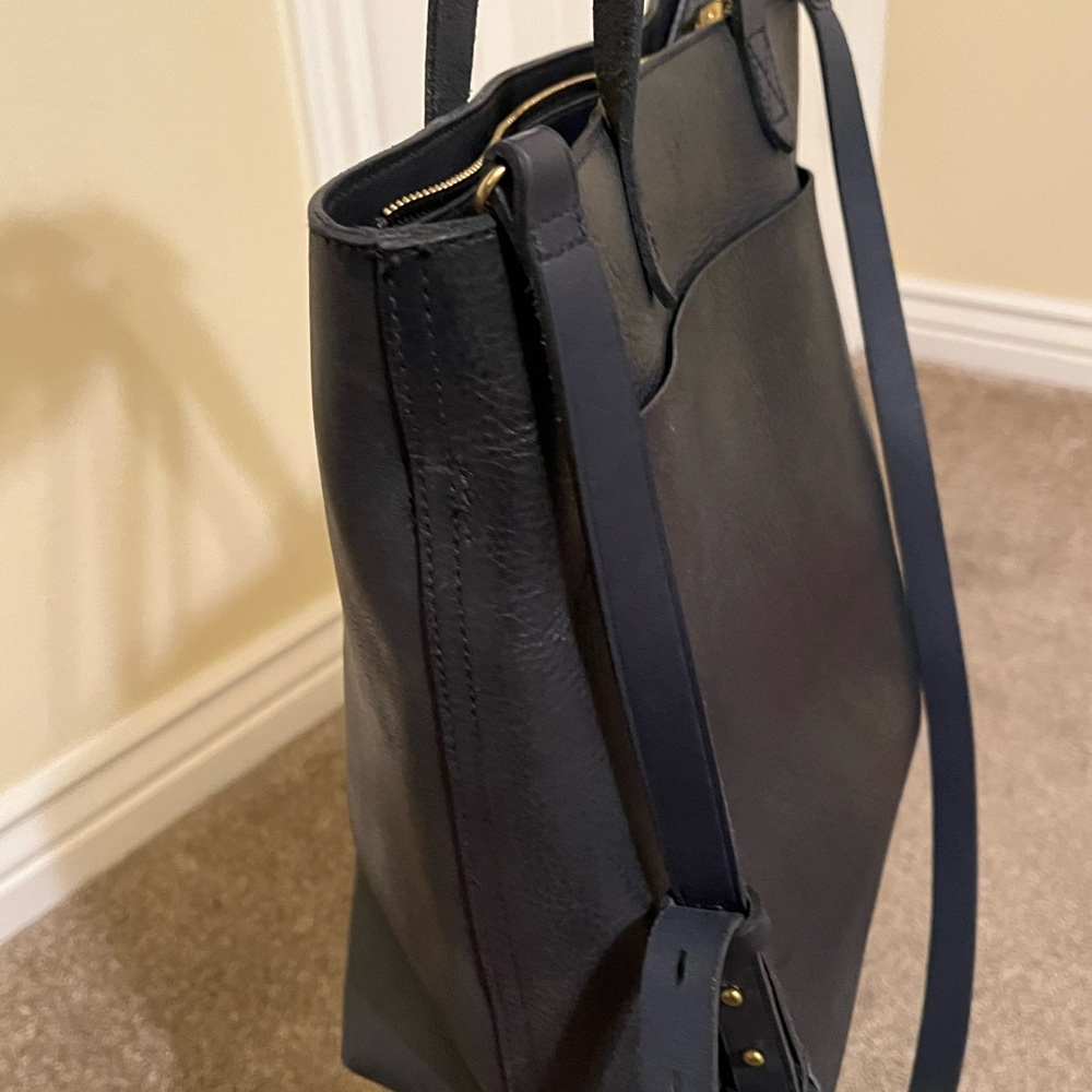 Madewell The Zip-Top Medium Transport Tote leather purse bag Crossbody Shoulder - Picture 9 of 15